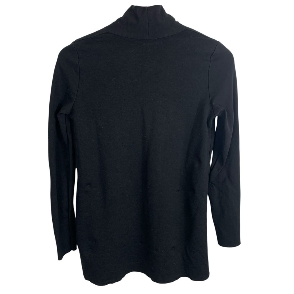 COS Black V-Neck sz XS Long Sleeve Tunic Top Stretch Classic Minimalist - Picture 4 of 7